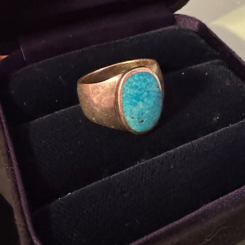 925 Sterling silver and turquoise Size 9.75 ring 8.7g